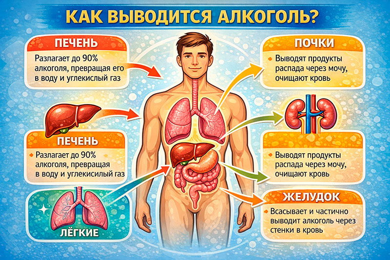 Как выводится алкоголь