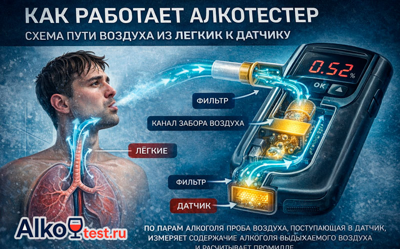 Принцип работы алкотестера