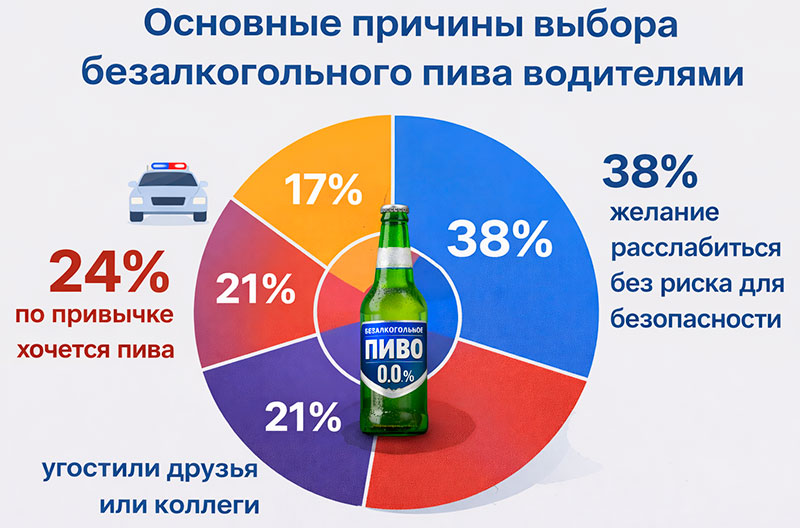 Причины выбора безалкогольного пива водителями