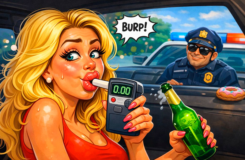 Блондинка и алкотекстер