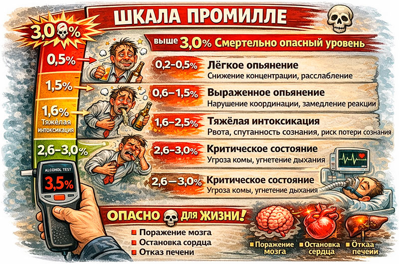 Промилле (‰) и состояние организма