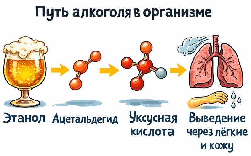 Путь алкоголя в организме