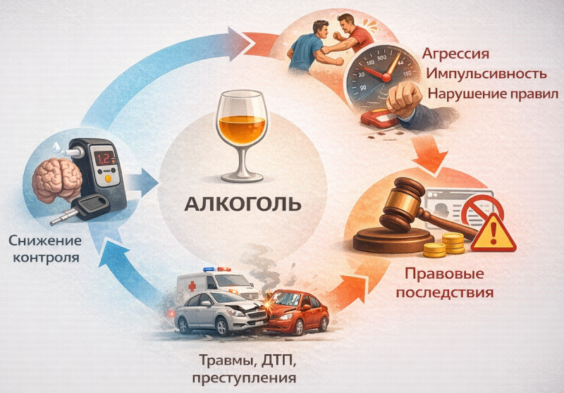 Почему алкоголь делает людей опасными