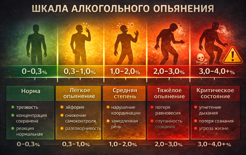 Шкала алкогольного опьянения