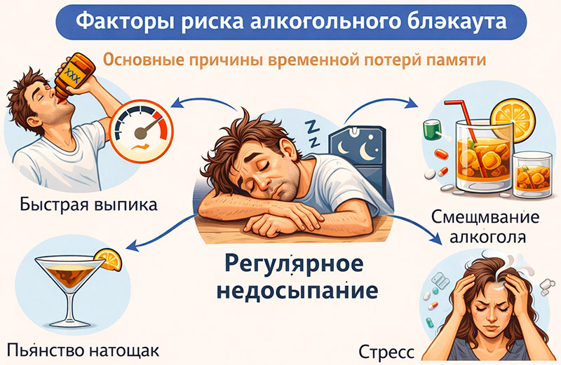 Факторами риска алкогольного блэкаута