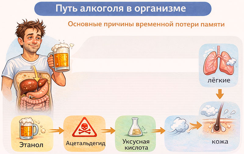 Путь алкоголя в организме