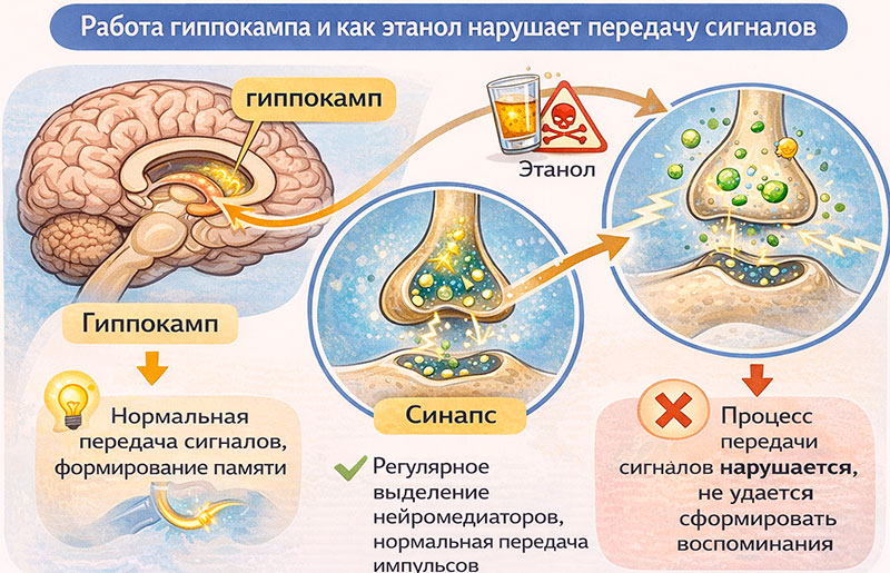 Схема работы гиппокампа