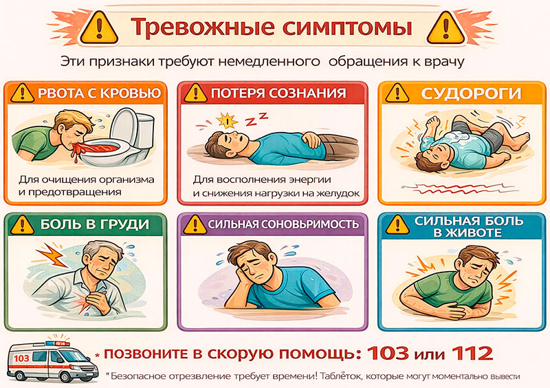 Тревожные симптомы после алкоголя