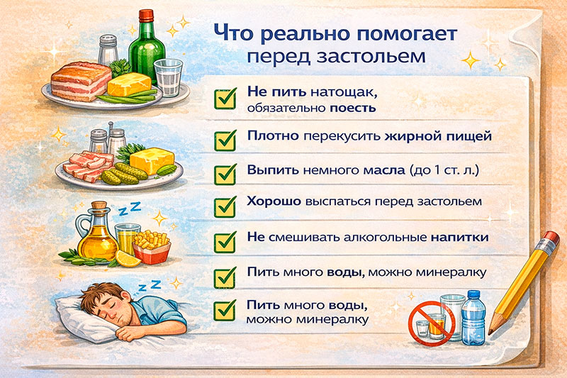 Что реально помогает перед застольем