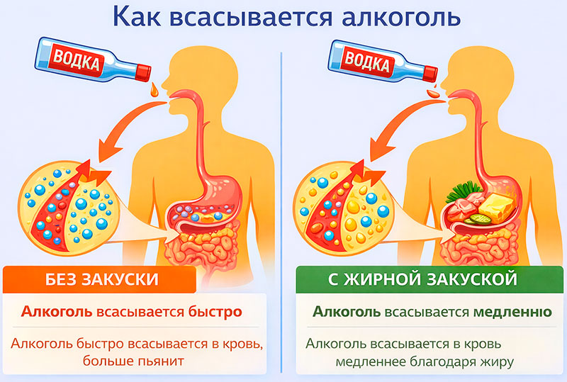 Как всасывается алкоголь