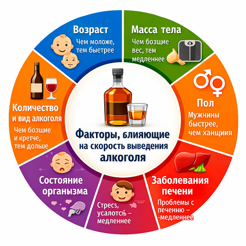 Факторы выведения алкоголя из организма