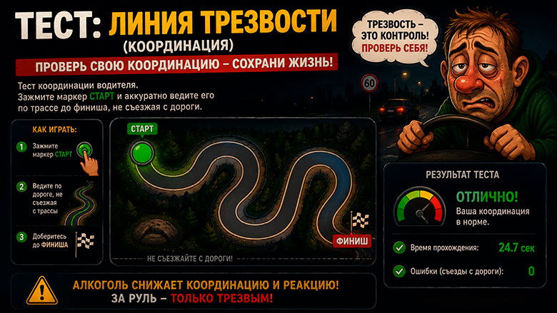Тест на координацию движений онлайн — проверка трезвости…