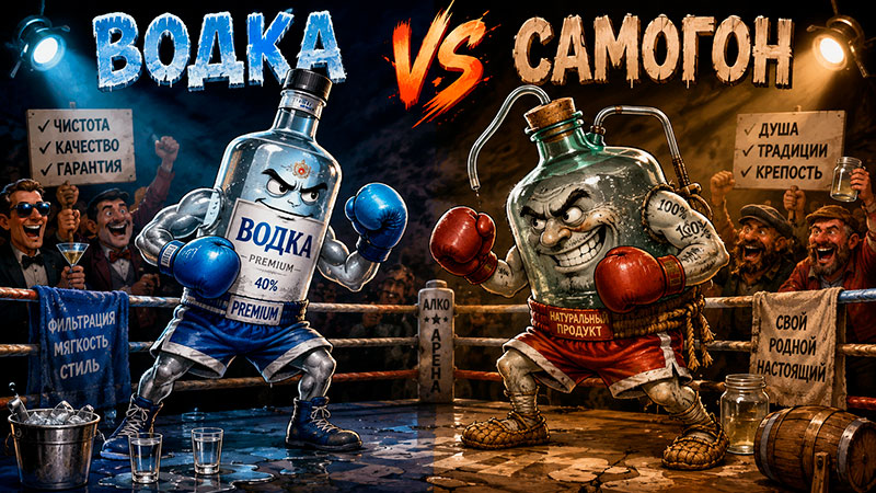 Что вреднее для организма: водка или домашний самогон?